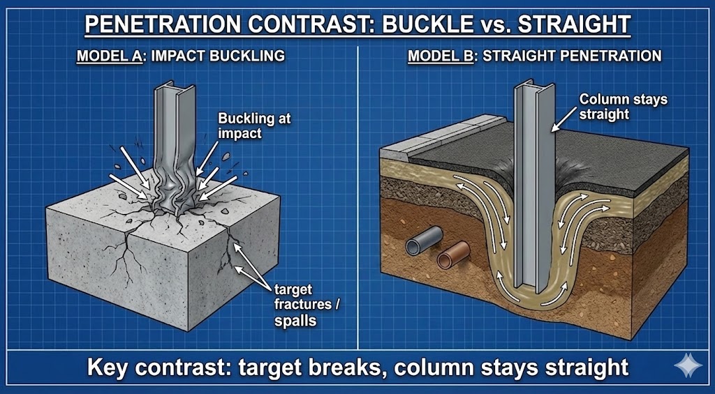 Diagram 21. Analysis diagram of Evidence File D showing survival of projectiles and impedance matching mechanism with target softening
