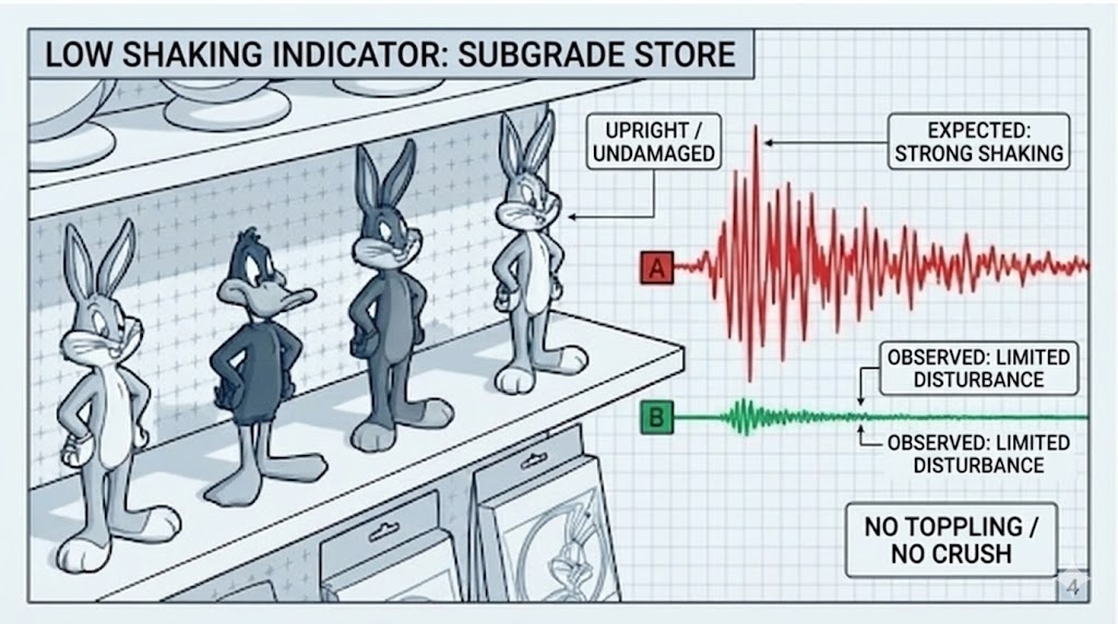 Schematic diagram illustrating dielectric survival anomaly and low observed subgrade disturbance