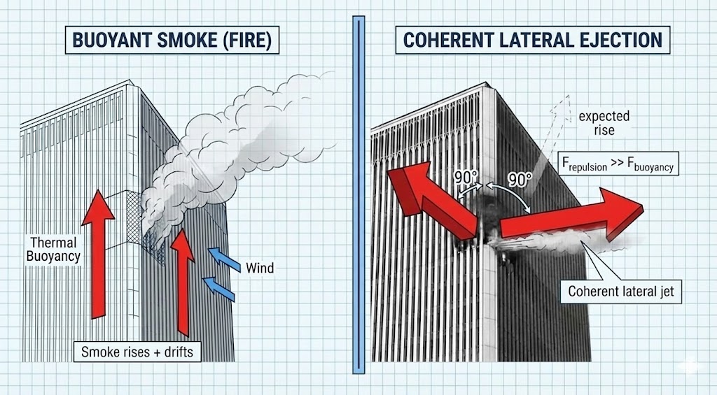 Schematic diagram illustrating fume vector anomaly and dielectrophoretic plume forcing mechanism
