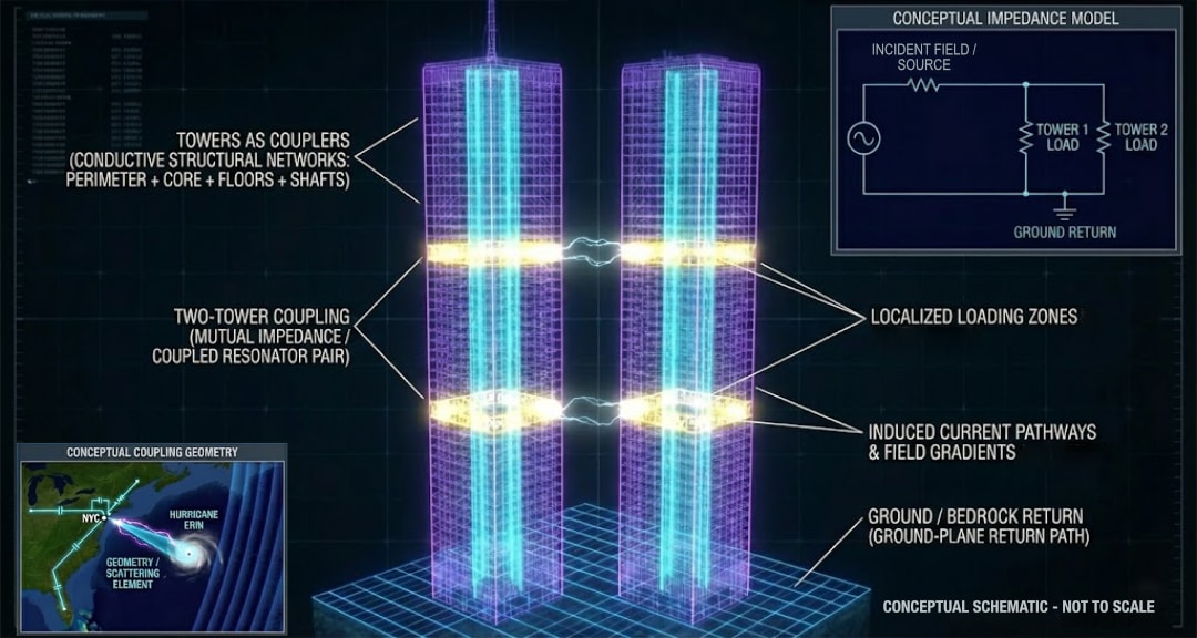 Conceptual schematic: Two-tower coupling
